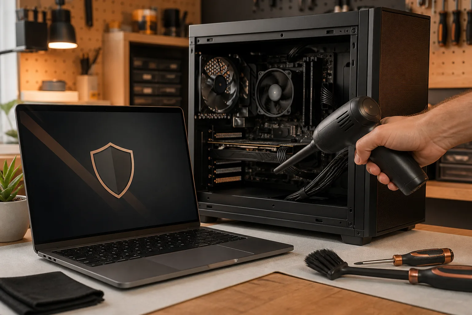 Security & Maintenance equipment in the Surefire Computers editorial workspace